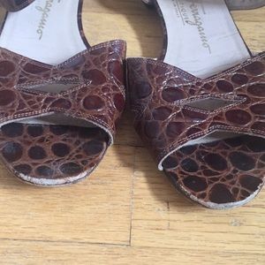 Salvatore Ferragamo Shoes - Ferragamo Crocodile Sandals Salvatore Ferragamo Shoes - Ferragamo Crocodile Sandals